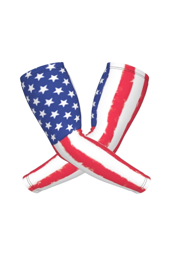 Retro America Flag Compression Sports Arm Sleeve Baseball Football Basketball For Men And Women