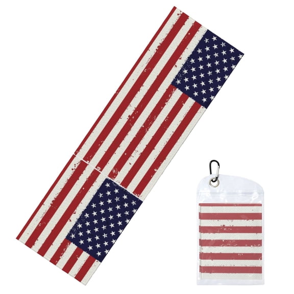 Retro America Flag Cooling Towel 39.4"X11.8" Ice Sweat Towel Face Cooling Neck Cooler Wraps For Sports