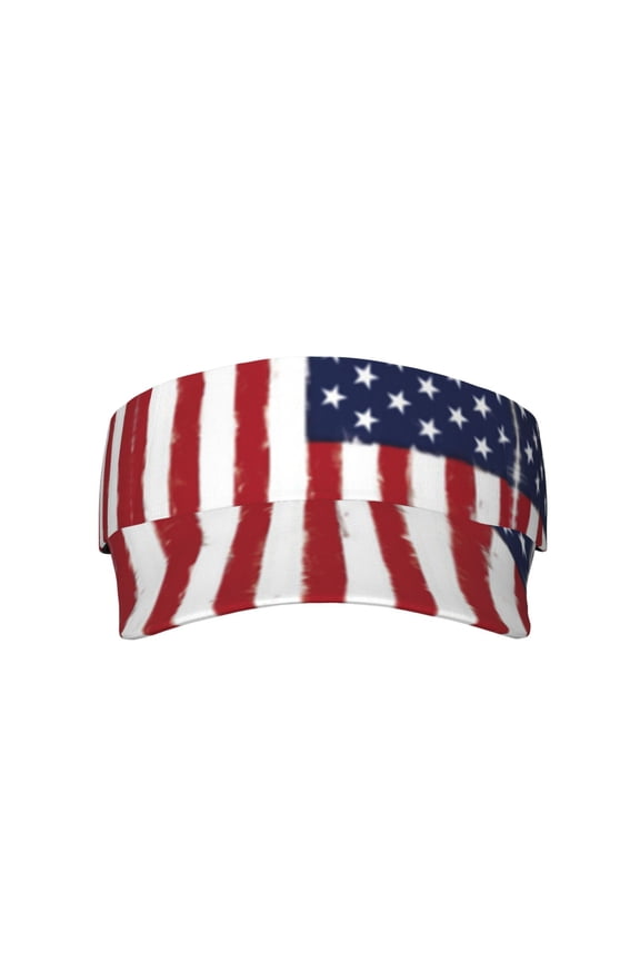 Retro-America-Flag Sports Sun Visor Hats Adjustable Sun Visor Caps For Women And Men