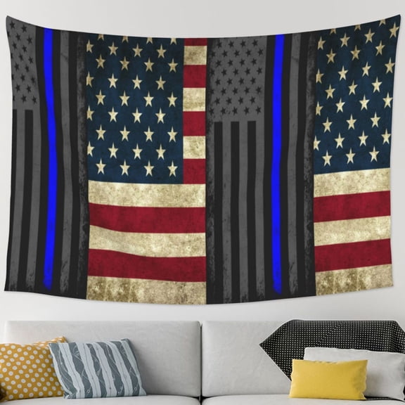 Retro America-Flag Tapestry Wall Hanging Tapestry For Bedroom Living Room Dorm (60 * 90 Inches)