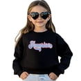 thumbnail image 1 of Retro America Sweatshirt for Women, Teens & Girls Red White and Blue Patriotic Sweater Black Sweatshirt Youth Medium, 1 of 5