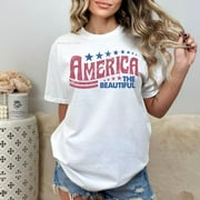 Retro America Usa Patriotic T shirt, Memorial Day Shirt, Patriotic Shirt, Womens July 4th Shirt, American Shirt, America The Beautiful Tee
