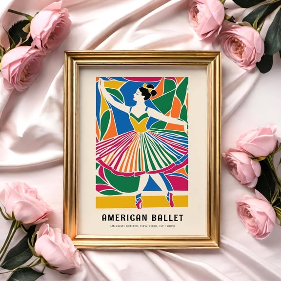 Retro American Ballet Colorful Dance Art Unframed Paper Print