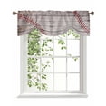 thumbnail image 1 of Retro American Baseball Tie Up Valances Curtain, Adjustable Kitchen Sport Vintage Wood Grain Valances for Windows Decor, Rod Pocket Short Curtains Set for Bedroom/Bathroom, 42"x18", 1 of 8