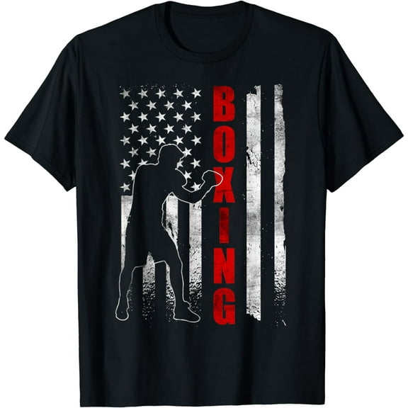 Retro American Boxing Apparel US Flag Boxer T-Shirt