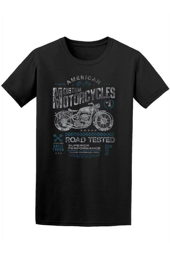 Retro American Custom Motorcycle T-Shirt Men -Image by Shutterstock, Male 3X-Large