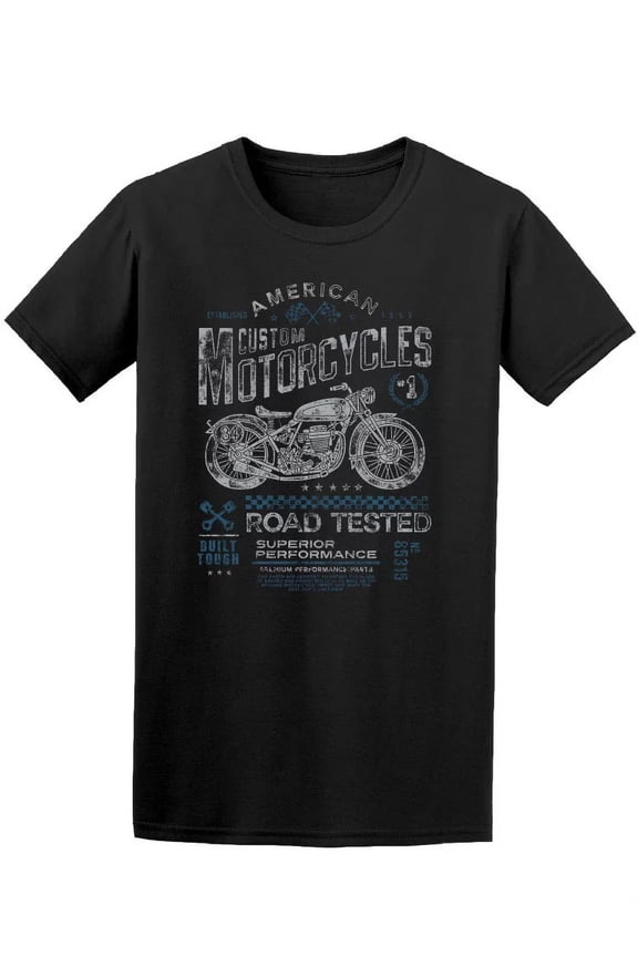 Retro American Custom Motorcycle T-Shirt Men -Image by Shutterstock, Male 4X-Large