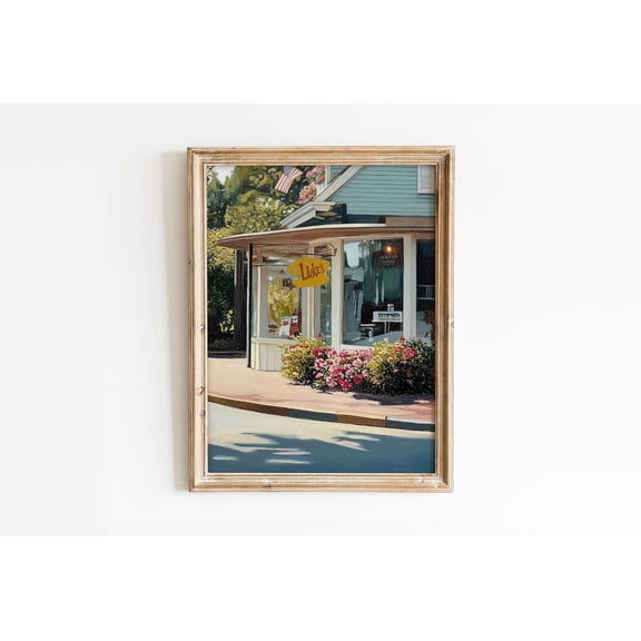 Retro American Diner Cozy Wall Art, Unframed Paper Print Size 8x12