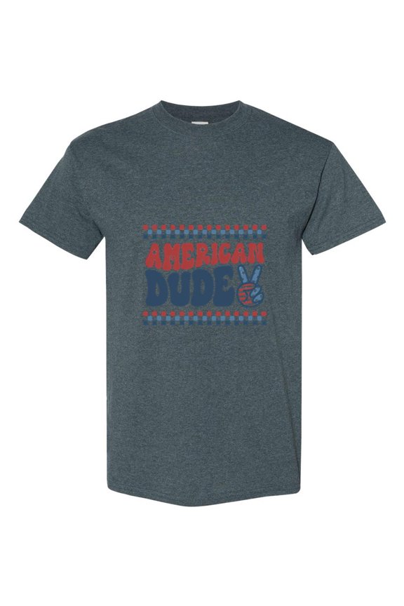 Retro American Dude Peace Sign Patriotic 4th Of July USA T-Shirt, for men & women, up to size 5XL