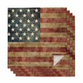 thumbnail image 1 of Retro American Flag Cloth Napkins, Vintage US Flag Red Striped Washable and Reusable Dinner Napkins Set of 4, Table Napkin for Kitchen Party Birthday Wedding Hotel Housewarming 20"x20", 1 of 8