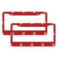 thumbnail image 1 of Retro American Flag Patriotic Red Stars License Plate Frames 2 Pack Fourth of July Auto Car Accessories Tag for Women 2 Hole Aluminum Metal License Plate Cover, 1 of 6