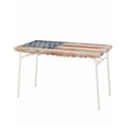 thumbnail image 1 of Retro American Flag Rectangle Tablecloth, Waterproof Elastic Fitted Table Covers for 8 Foot Tables, 32x96inch Decorative Tablecloths for Picnic, Camping, Outdoor, Rustic Star and Stripes US Flag, 1 of 6