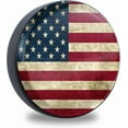 thumbnail image 1 of Retro American Flag Spare Tire Cover Fit for Jeep RV Truck SUV Travel Camper Trailer 14",15",16",17",Waterproof and Dustproof Protection Tires, 1 of 10