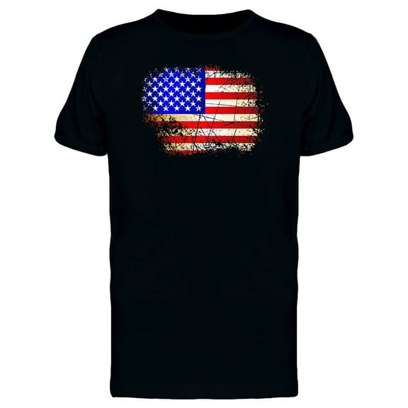 Retro American Flag T-Shirt Men -Image by Shutterstock, Male 3X-Large