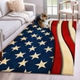 thumbnail image 1 of Retro American Flag Washable Area Rug 3 x 5 ft USA Patriot Red Strip, Soft Non Slip Rugs Stain Repellent Indoor Felt Carpet for Living Dining Room Bedroom Home Office, 1 of 9