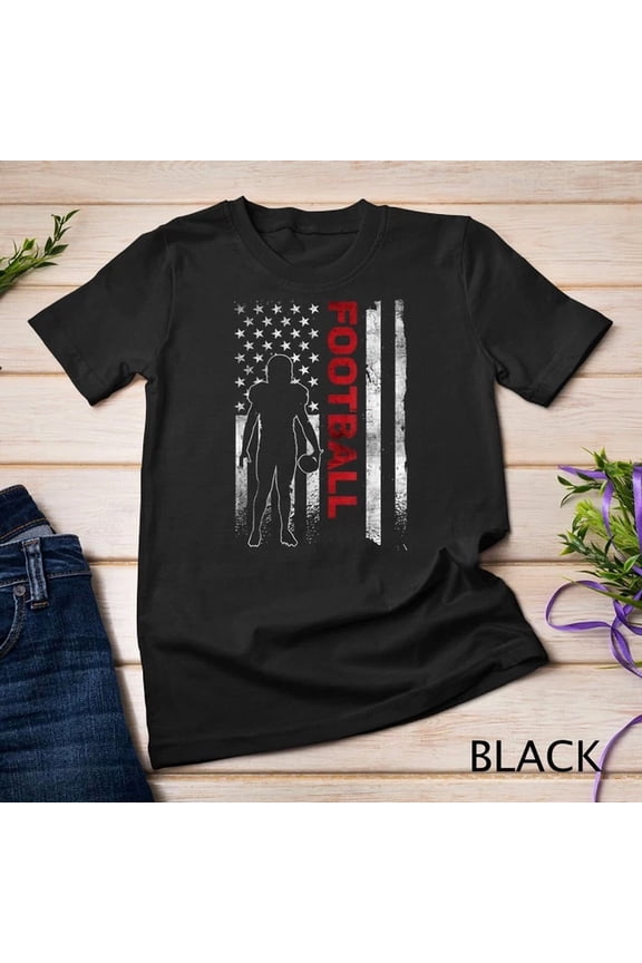 Retro American Football Apparel Us Flag Football Player Unisex T-Shirt, Unisex T-Shirt
