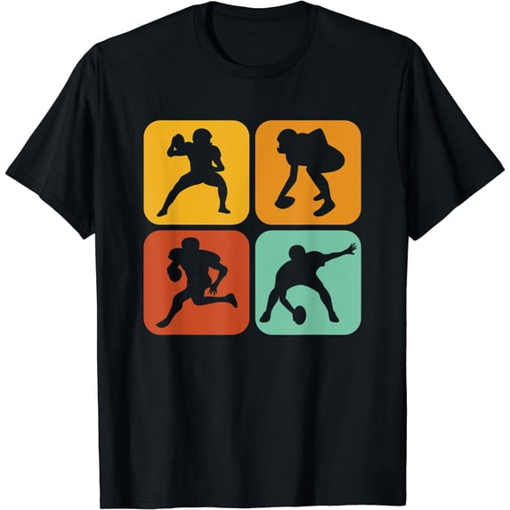 Retro American Football I Aesthetic I Football T-Shirt Black Medium