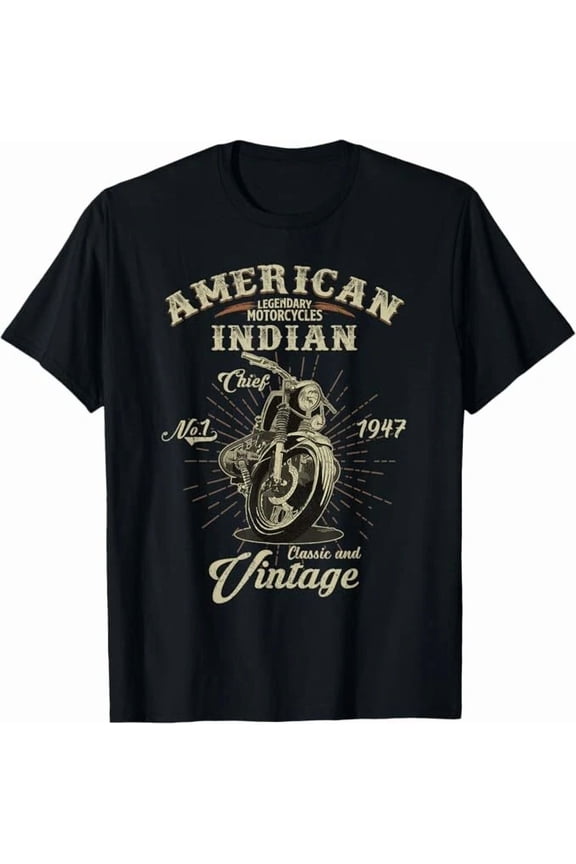 Retro American Motorcycle Indian For Old Biker Rider Gift Tee Cool Unisex T-Shirt up to Size 5XL
