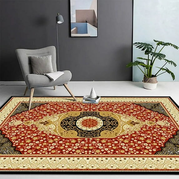 Retro American Thickening Carpets for Living Room Morocco Decoration Home Sofa Area Rugs Bedroom Big Size Non-slip Floor Mats