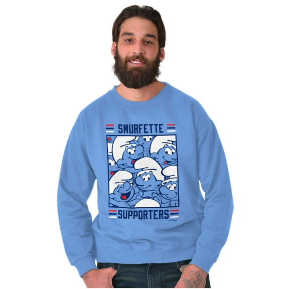 Retro Americana Smurfette Supporters Sweatshirt for Men or Women Brisco Brands S