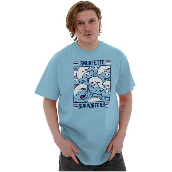 Retro Americana Smurfette Supporters Unisex Plus Size Graphic Tee Brisco Brands 2X