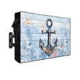 thumbnail image 1 of Retro Anchor Outdoor TV Cover 70 to 75 inch Ocean Coral Starfish Vintage Blue Board Waterproof Dustproof TV Covers for Outside with Zipper Remote Control Pocket Flat Screen Protectors, 1 of 7