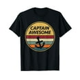 thumbnail image 1 of Retro Anchor Sailboat - Vintage Sailing Captain Awesome T-Shirt Black Tee, 1 of 5