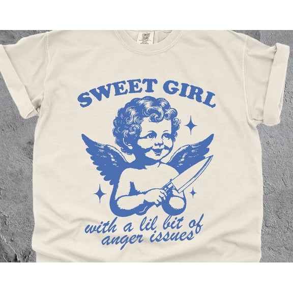 Retro Anger Issues TShirt | Vintage Aesthetic Graphic Tee | Self Help T-Shirt | Therapy, Rage | Washed Old School Cotton Tee | Top