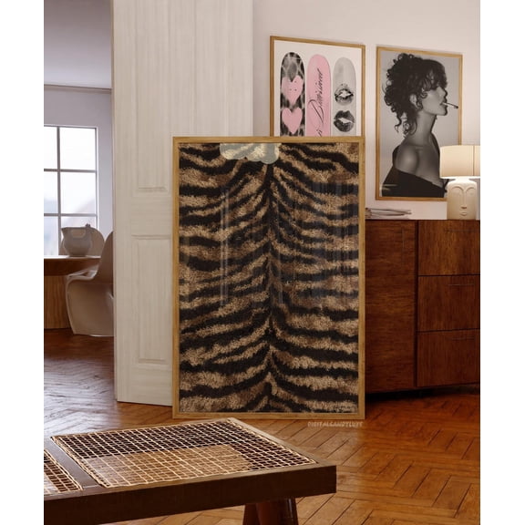 Retro Animal Print Funky Fabric Tiger Leopard Cheetah Prints Wall Decor Vintage, Unframed Paper Print Size 8x12