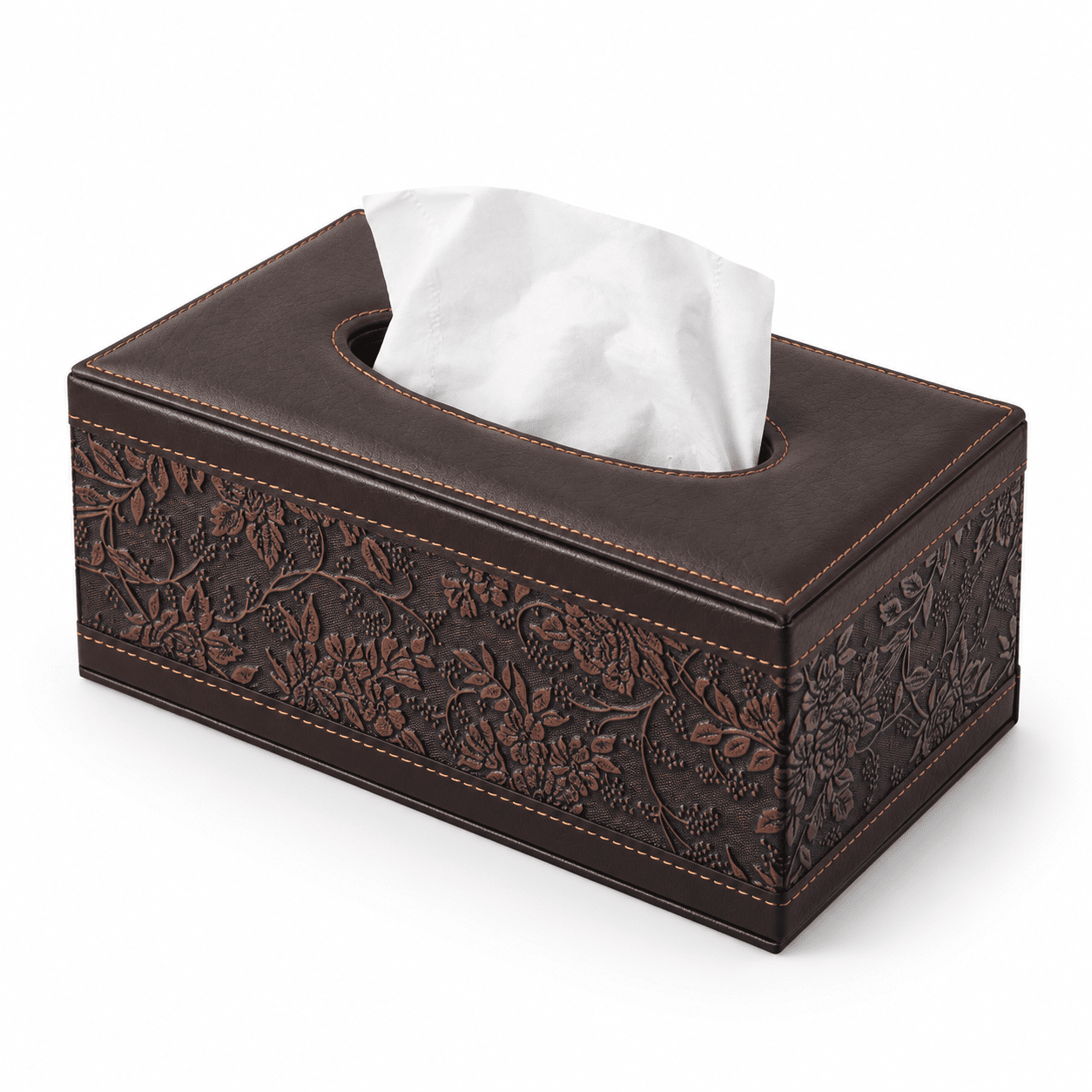 Retro Antique PU Leather Rectangular Facial Tissue Box Cover Dispenser ...