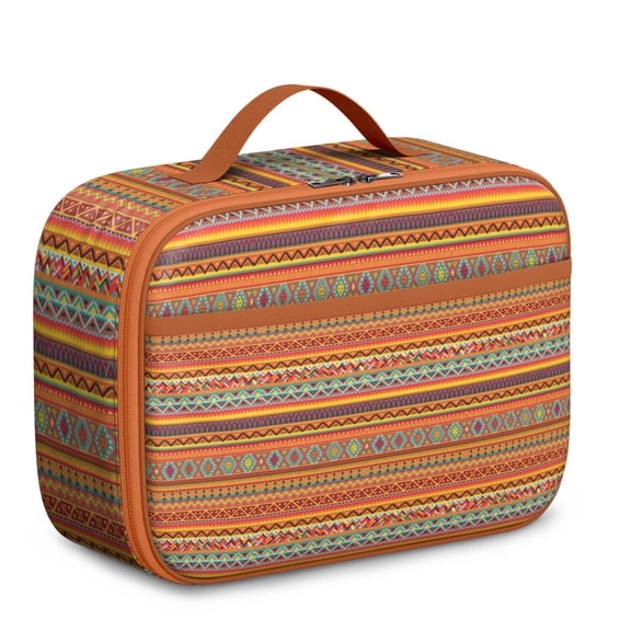 Retro Antique Pattern Lunch Tote – Geometric Artistic Thermal Bag for and On-the-Go Parents