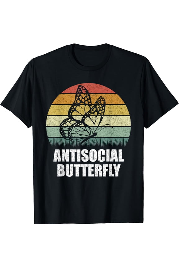 Retro Antisocial Butterfly Shirt Funny Gifts For Introverts T-Shirt