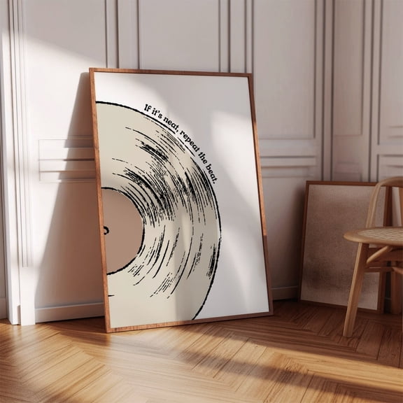 Retro Apartment Print Vinyl Record Music Wall Art Vintage Turntable Decor Groovy Audio Aesthetic Trendy Record Player Sign