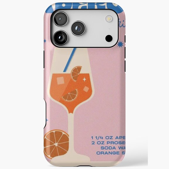 Retro Aperol Spritz Cocktail Recipe ifor iPhone Case 11 through 17 Pro Max