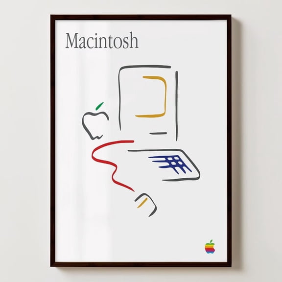 Retro Apple Macintosh Poster, Macintosh Poster, Retro Apple Poster, Retro Macintosh Poster, Vintage Apple Poster, Macintosh Print, Macintosh, Unframed Paper Poster 8x10in