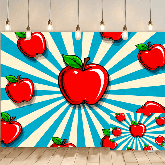 Retro Apple Photography Backdrop Background Banner for Photo Studio