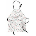 thumbnail image 1 of Retro Apron Large Triangles and Circles with Polka Dots and Lines Fun Pattern Print, Unisex Kitchen Bib Apron with Adjustable Neck for Cooking Baking Gardening, Pale Pink Teal Black, by Ambesonne, 1 of 3