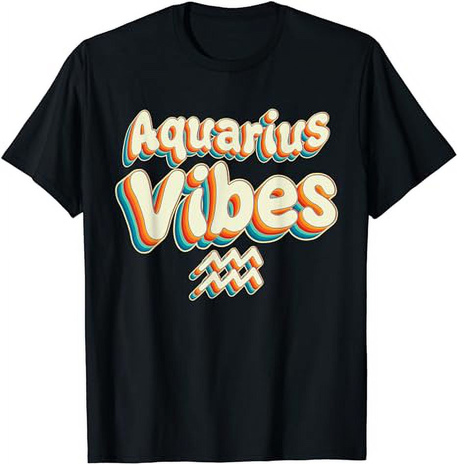 Retro Aquarius Vibes Aquarius Zodiac Birthday Decorations TShirt