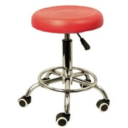 Retro Arcade Adjustable Roller Cocktail Bar Stool, Red