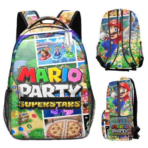 Retro Arcade Character Oxford Backpack - Vintage 80s Video Game Print Casual Daypack - Large Capacity Lightweight Shoulder Bag for College Commute Travel & Streetwear