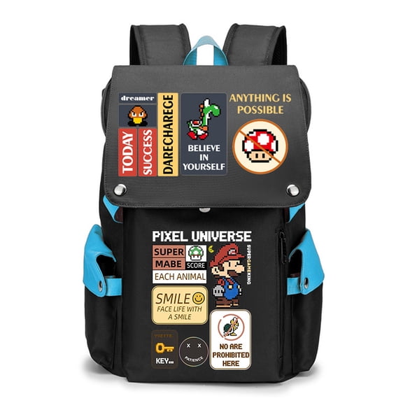 Retro Arcade Core Casual Backpack - Large Capacity Laptop Bag with USB Charging Port for All Age - Stylish Anti-Theft Daypack for College, Work, Travel & Daily Commute