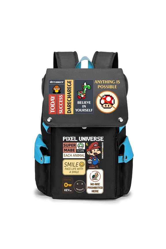 Retro Arcade Core Casual Backpack - Large Capacity Laptop Bag with USB Charging Port for All Age - Stylish Anti-Theft Daypack for College, Work, Travel & Daily Commute