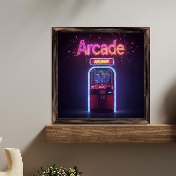 Retro Arcade Game Machine Wooden Sign Wall Plaque - Vintage Art Decoration, Wall Decoration - Ideal Gift For Home Decoration, Living Room, Bathroom, Bedroom, Garden, Dining, Bar, Cafe, Festival Par