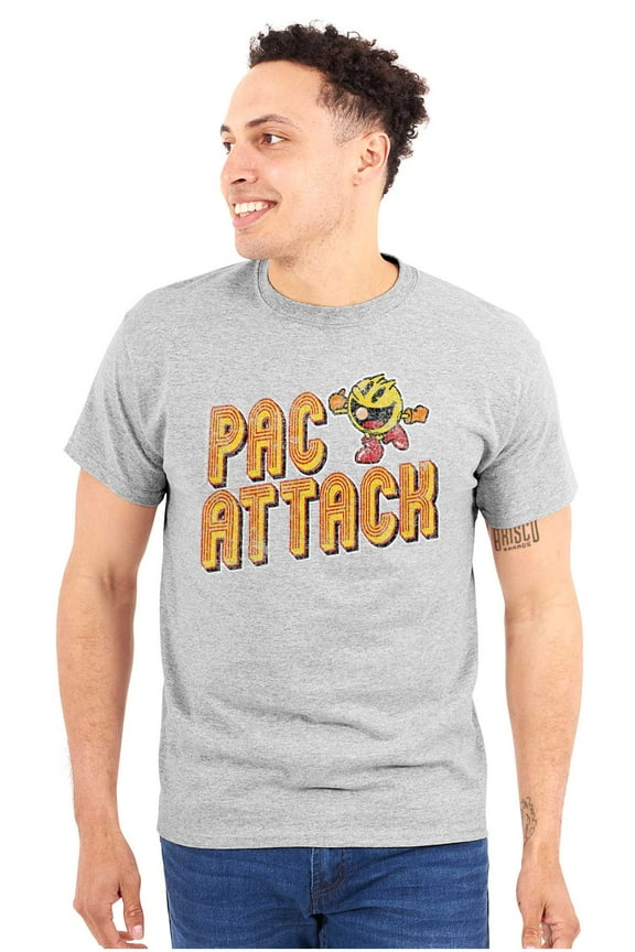 Retro Arcade Game PACMAN Pac Attack Unisex Plus Size Graphic Tee Brisco Brands 2X