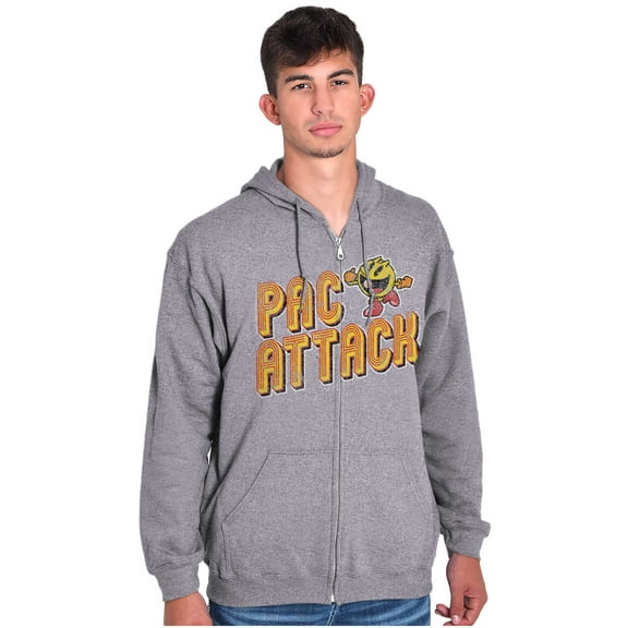 Retro Arcade Game PACMAN Pac Attack Zip Up Hoodie Men's Women's Brisco Brands X