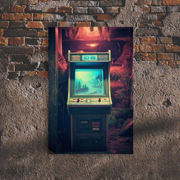 Retro Arcade Machine Game Room Wall Art Unframed Paper Print
