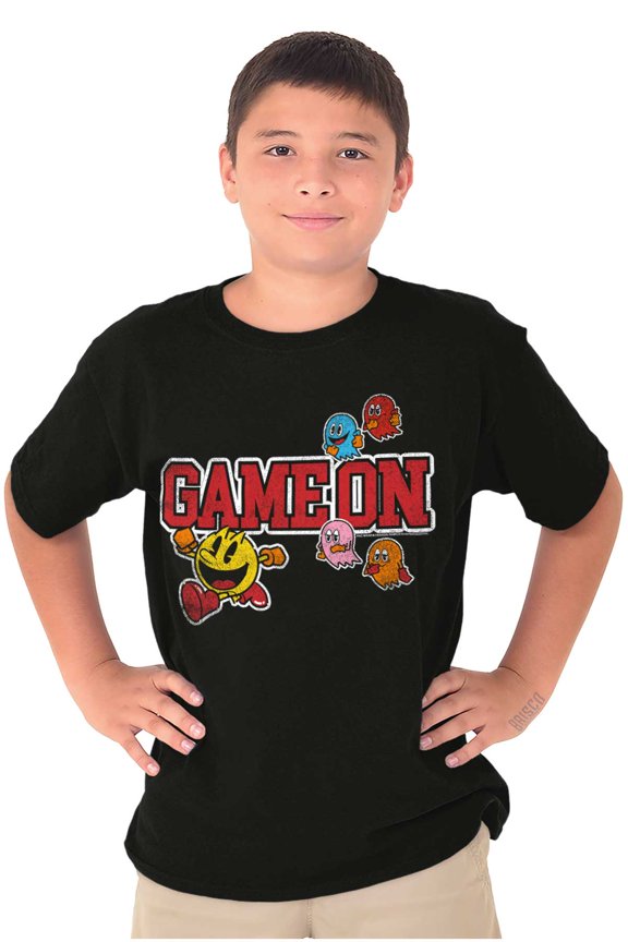 Retro Arcade PACMAN Ghosts Game On Crewneck T Shirts Boy Girl Teen Brisco Brands X