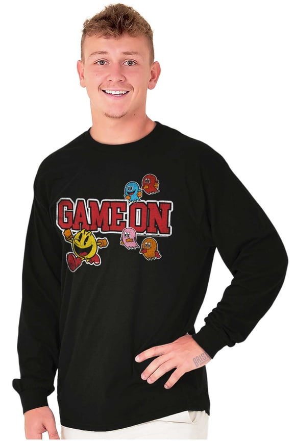Retro Arcade PACMAN Ghosts Game On Long Sleeve TShirt Men Women Brisco Brands M