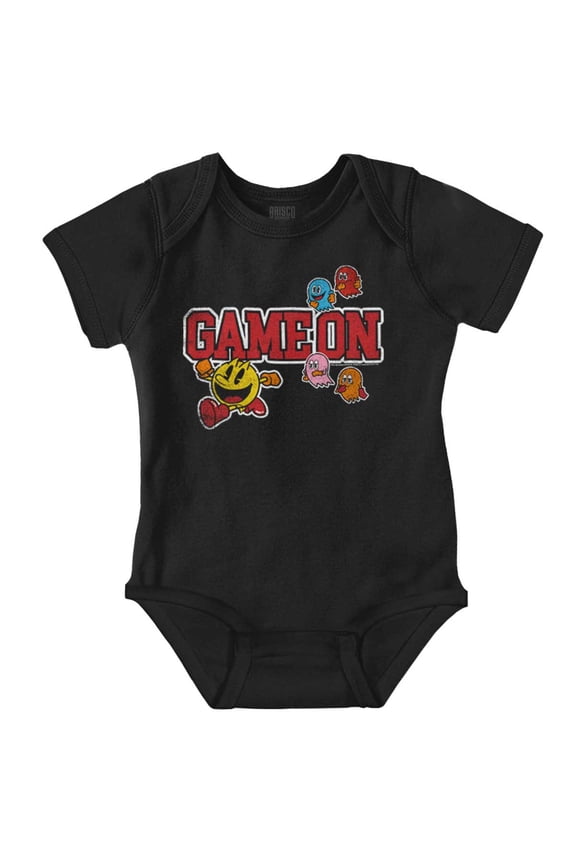 Retro Arcade PACMAN Ghosts Game On Romper Boys or Girls Infant Baby Brisco Brands 24M