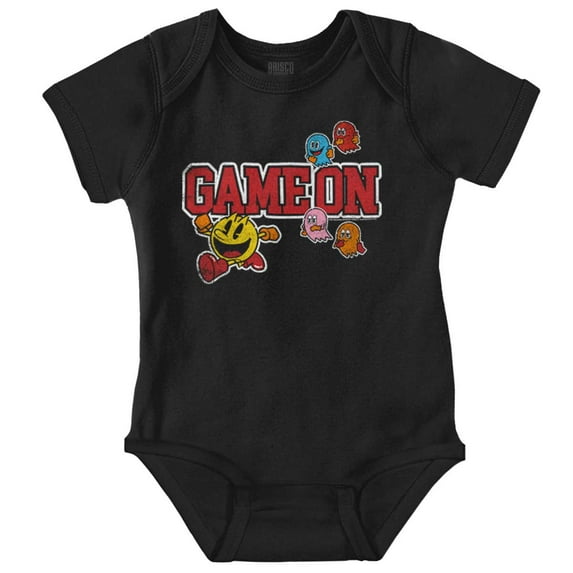 Retro Arcade PACMAN Ghosts Game On Romper Boys or Girls Infant Baby Brisco Brands 24M